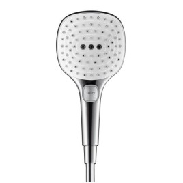 Hansgrohe Raindance Select E - Douchette 120, 3 jets, EcoSmart 9 l/min, blanc/chrome 26521400