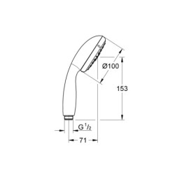 Grohe Tempesta New - Douchette, 3 jets, chrome 28261002