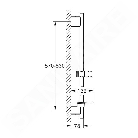 Grohe Rainshower SmartActive - Barre de douche 600 mm, chrome 26602000