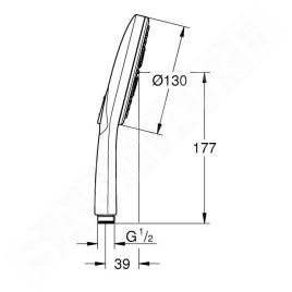 Grohe Rainshower SmartActive - Douche de tête 130, 3 jets, chrome 26544000