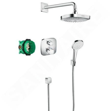 Hansgrohe Croma Select E - Set de douche 180 avec thermostat Ecostat E, 2 jets, chrome 27294000