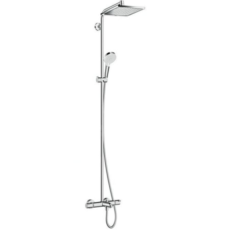 Hansgrohe Crometta - Mitigeur de baignoire thermostatique E 240 Showerpipe avec accessoires, chrome 27298000