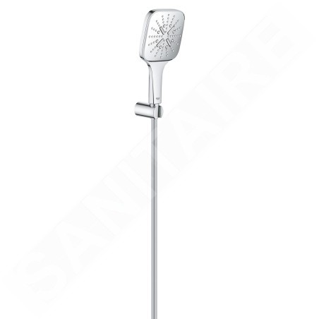 Grohe Rainshower SmartActive Cube - Set de douche de tête 130 9,5 l/min, 3 jets, support et flexible, chrome 26589000