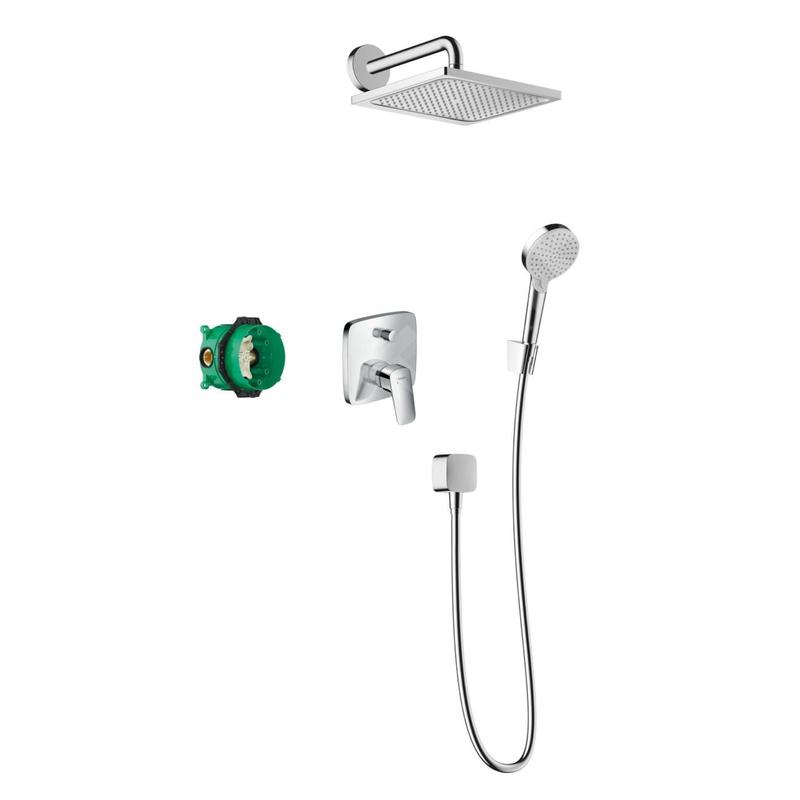 Hansgrohe Crometta - Set de douche E 240, avec mitigeur Logis encastré, chrome 27957000 Hansgrohe Crometta - Set de douche E 240, avec mitigeur Logis encastré, chrome 27957000