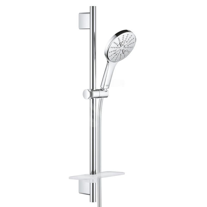 Grohe Rainshower SmartActive - Set de douche de tête 130 9,5 l/min, 3 jets, barre 600 mm et flexible, chrome 26575000
