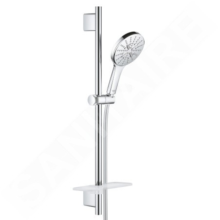 Grohe Rainshower SmartActive - Set de douche de tête 130 9,5 l/min, 3 jets, barre 600 mm et flexible, chrome 26575000