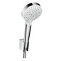 Hansgrohe Crometta - Set de douche Vario 9 l/min avec support Porter, 2 jets, blanc/chrome 26694400