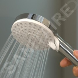 Hansgrohe Crometta - Set de douche Vario 9 l/min avec support Porter, 2 jets, blanc/chrome 26694400