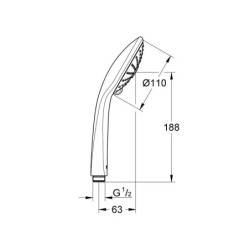 Grohe Euphoria - Douchette 110 Massage, 3 jets, chrome 27221001