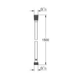 Grohe Flexibles - Flexible de douche VItalioFlex Silver 1,5 m, chrome 27505001
