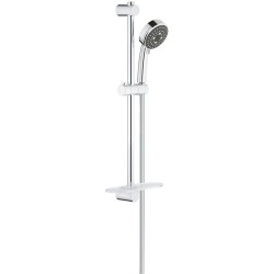 Grohe Vitalio Comfort - Set de pommeau de douche 100, 3 jets, barre et flexible, chrome 26096000