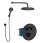 kielle Oudee - Set de douche avec mitigeur encastré, 2 sorties, avec accessoires et corps d’encastrement, noir mat 20602SPT24 kielle Oudee - Set de douche avec mitigeur encastré, 2 sorties, avec accessoires et corps d’encastrement, noir mat 20602SPT24
