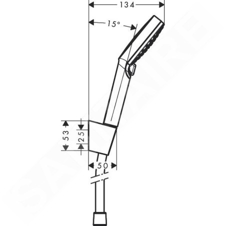 Hansgrohe Crometta - Ensemble de douche avec support Porter, 1250 mm, blanc/chrome 26693400