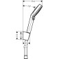 Hansgrohe Crometta - Ensemble de douche avec support Porter, 1250 mm, blanc/chrome 26693400