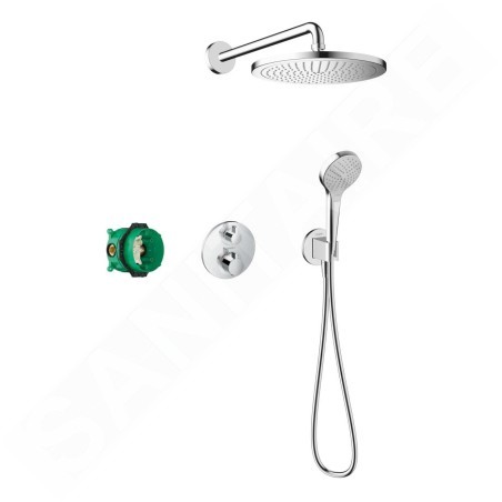 Hansgrohe Croma - Set de douche 280, avec thermostat Ecostat encastré, chrome 27954000