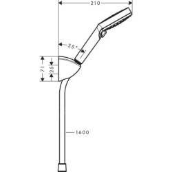 Hansgrohe Vernis Blend - Set douchette à main, 2 jets, support et flexible, EcoSmart, chrome 26278000