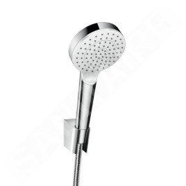 Hansgrohe Crometta - Set de douche 1jet 9 l/min. avec support Porter, 1250 mm, blanc/chrome 26568400