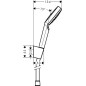 Hansgrohe Crometta - Set de douche 1jet 9 l/min. avec support Porter, 1250 mm, blanc/chrome 26568400