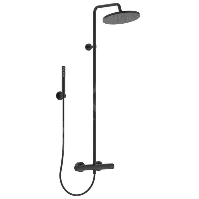 Ideal Standard CeraTherm - Set de douche T25 avec thermostat, diamètre 300 mm, 1 jet, noir BC748XG Ideal Standard CeraTherm - Set de douche T25 avec thermostat, diamètre 300 mm, 1 jet, noir BC748XG