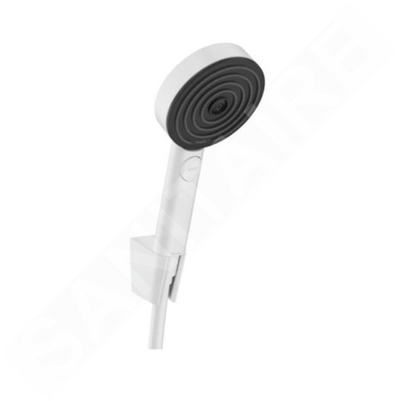 Hansgrohe Pulsify Select - Set de pommeau de douche, 3 jets, support et flexible de 1250 mm, blanc mat 24302700