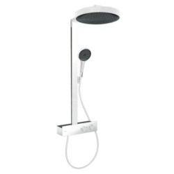 Hansgrohe Rainfinity - Set de douche avec thermostat, diamètre 36 mm, 3 jet, blanc mat 26853700