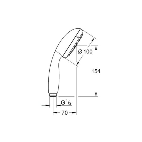 Grohe Vitalio Start - Pommeau de douche 100, 2 jets, 5,7 l/min, chrome 27946000