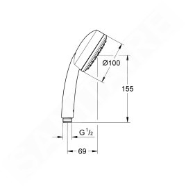 Grohe Tempesta Cosmopolitan - Douchette, 1 jet, chrome 26082002