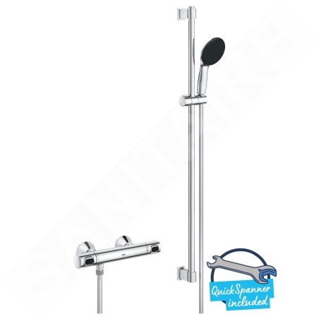 Grohe Precision Flow - Set de douche avec mitigeur thermostatique, chrome 34805001