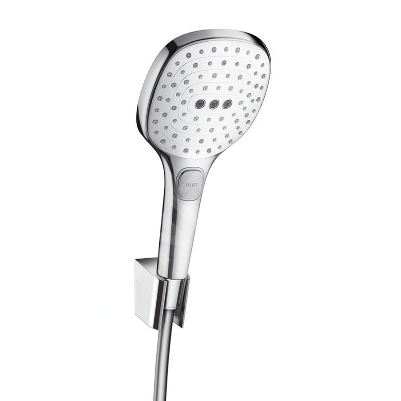 Hansgrohe Raindance Select E - Douche de tête 120, avec accessoires, 3 jets, blanc/chrome 26720400