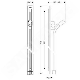 Hansgrohe Raindance - Barre de douche 0,90 m, chrome 27636000