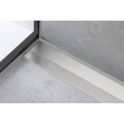 Hansgrohe RainDrain Flex - Caniveau de douche linéaire avec grille en inox 1000, installation contre le mur, découpable, inox