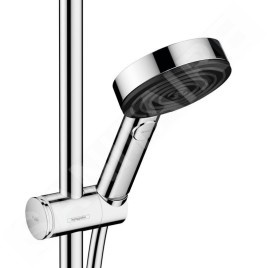 Hansgrohe Pulsify Select - Set de douche Relaxation avec thermostat, 3 jets, avec barre 650 mm, chrome 24260000