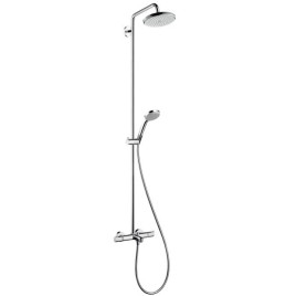 Hansgrohe Croma 220 - Set de douche Showerpipe avec thermostat, 220 mm, 1 jet, chrome 27223000