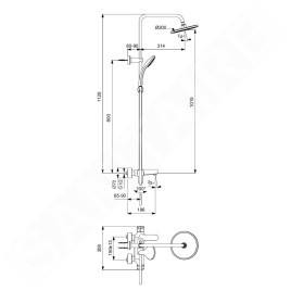 Ideal Standard Cerafine O - Set de douche avec mitigeur, diamètre 200 mm, 1 jet, noir BC525XG