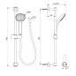Ideal Standard Idealrain - Ensemble de douchette à main, barre et flexible, noir BD142XG