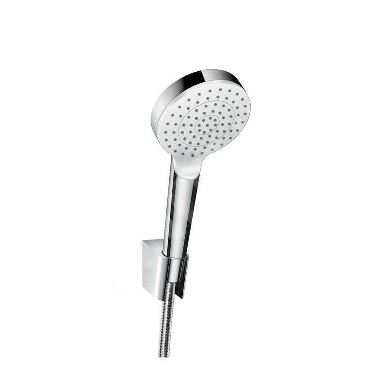Hansgrohe Crometta - Set de douche 1 jet avec support Porter, 1600 mm, blanc/ chrome 26567400