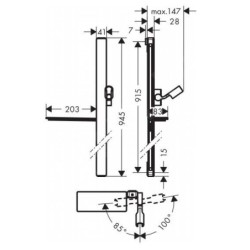 Hansgrohe Unica'E - Barre de douche 900 mm avec flexible de douche, chrome 27640000
