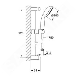 Grohe Tempesta New - Colonne de douche, 1 jet, chrome 27925001