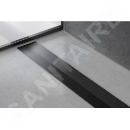 Hansgrohe RainDrain Flex - Caniveau de douche linéaire avec grille en inox 700, pour montage libre, découpable, noir mat