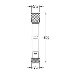 Grohe Flexibles - Flexible de douche, 150 cm, noir mat 287412432