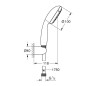Grohe Vitalio Start - Set de pommeau de douche, 2 jets, support et flexible, chrome 27950000
