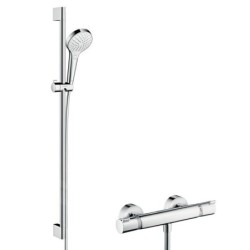 Hansgrohe Croma Select S - Set de douche avec thermostat Ecostat, 2 jets, chrome 27833400
