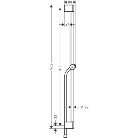 Hansgrohe Unica - Barre de douche Pulsify 950 mm avec flexible de douche, chrome 24401000