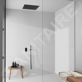 Steinberg 100 - Ensemble la pommeau de douche, support et flexible, noir mat 100 1670 S