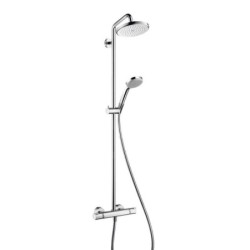 Hansgrohe Croma 220 - Set de douche Showerpipe avec thermostat, 220 mm, 1 jet, chrome 27185000