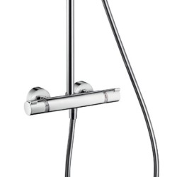 Hansgrohe Croma 220 - Set de douche Showerpipe avec thermostat, 220 mm, 1 jet, chrome 27185000