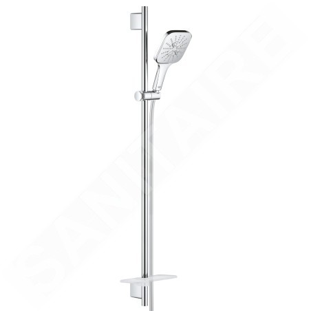 Grohe Rainshower SmartActive Cube - Set de douche de tête 130 9,5 l/min, 3 jets, barre 900 mm et flexible, chrome 26587000