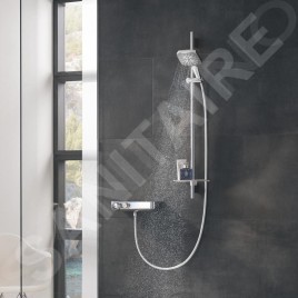 Grohe Rainshower SmartActive Cube - Set de douche de tête 130 9,5 l/min, 3 jets, barre 900 mm et flexible, chrome 26587000