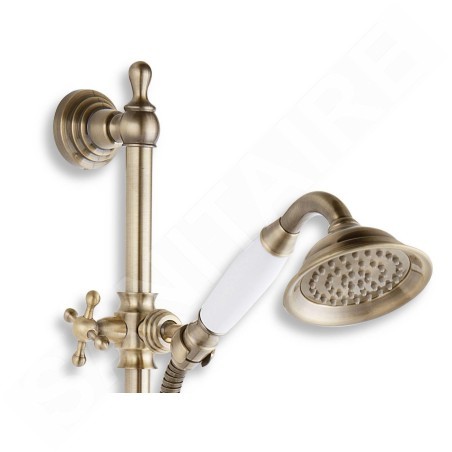 Novaservis Sets de douche - Colonne de douche Retro avec tube, douche à main, flexible et support, bronze KITRETRO,46