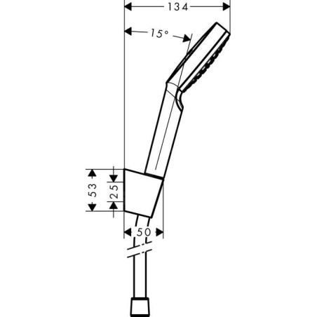 Hansgrohe Crometta - Set de douche 1 jet avec support Porter, 1250 mm, blanc/ chrome 26690400
